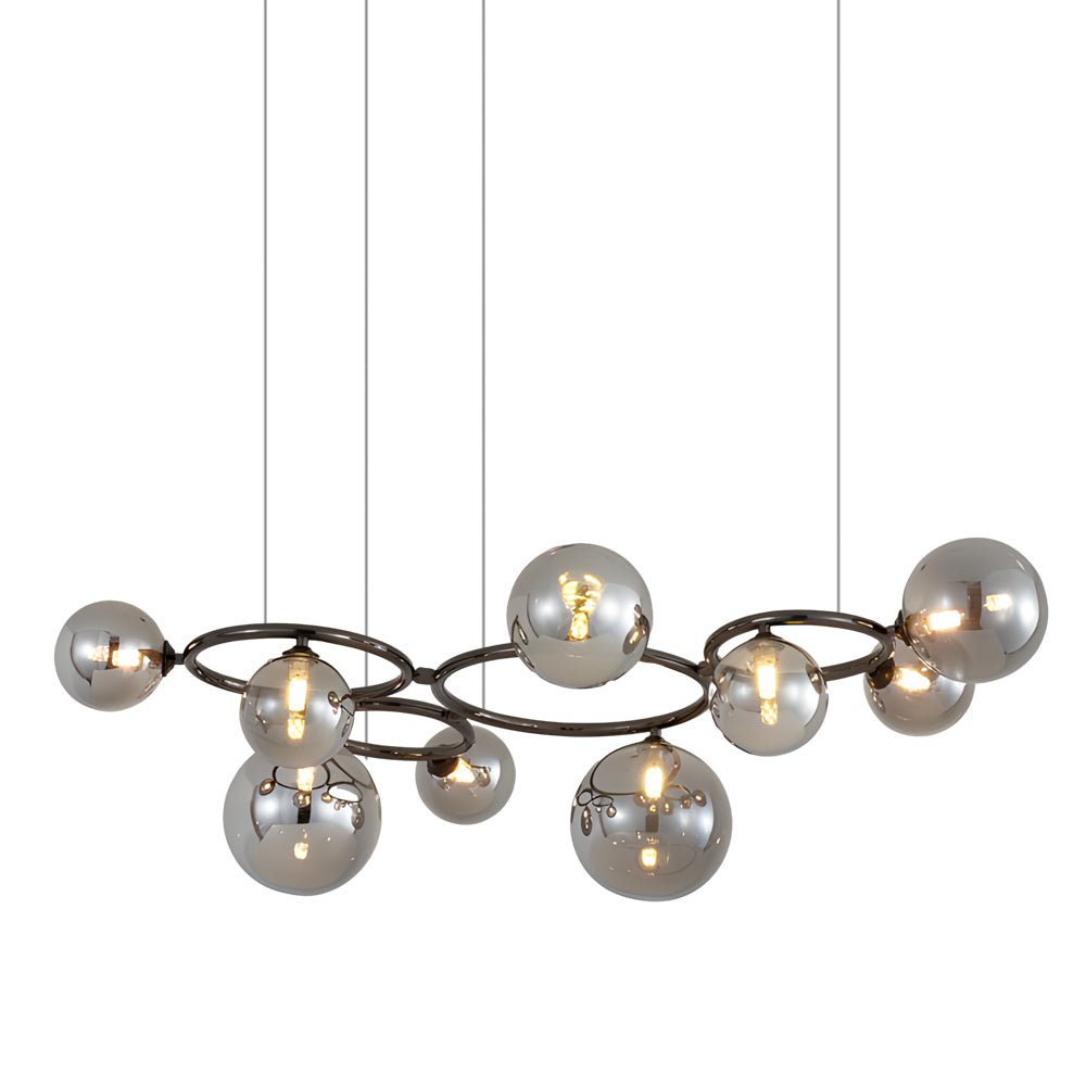 5/7/9 - Light Glass Ball Circular Contemporary Chandelier with 3 Step Dimming