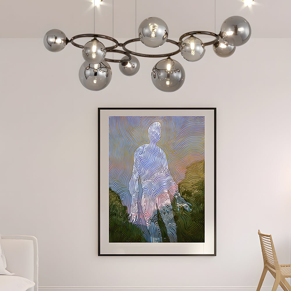 5/7/9 - Light Glass Ball Circular Contemporary Chandelier with 3 Step Dimming