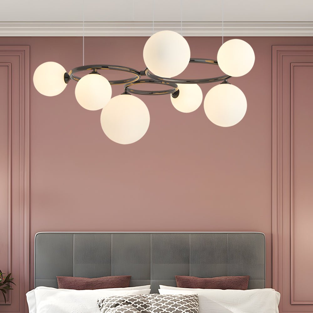 5/7/9 - Light Glass Ball Circular Contemporary Chandelier with 3 Step Dimming