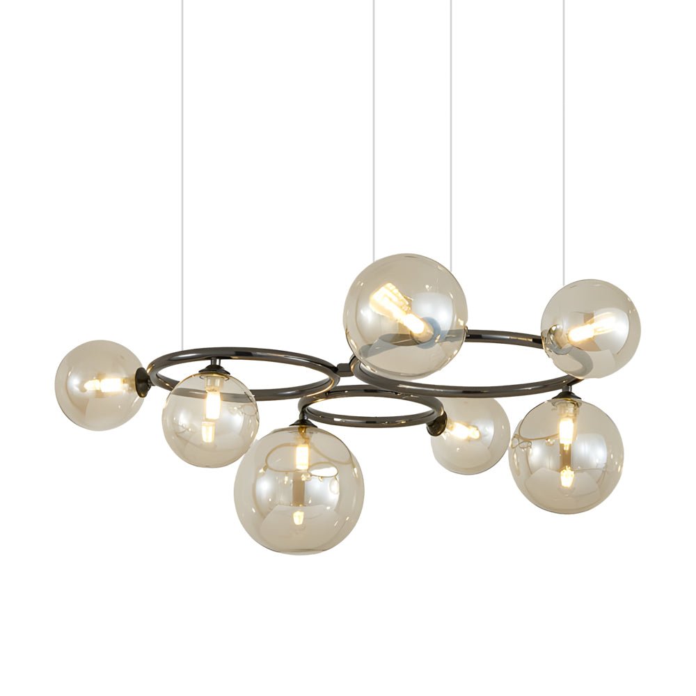 5/7/9 - Light Glass Ball Circular Contemporary Chandelier with 3 Step Dimming