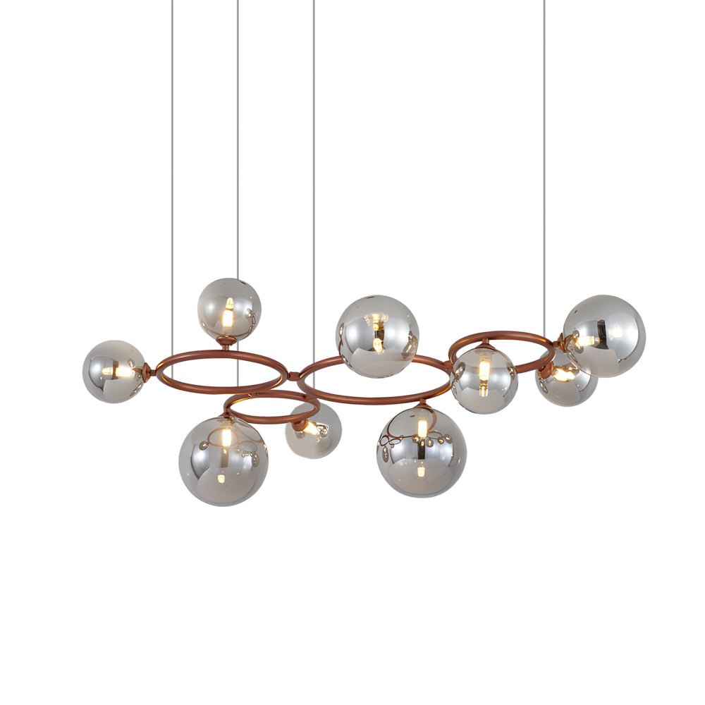 5/7/9 - Light Glass Ball Circular Contemporary Chandelier with 3 Step Dimming
