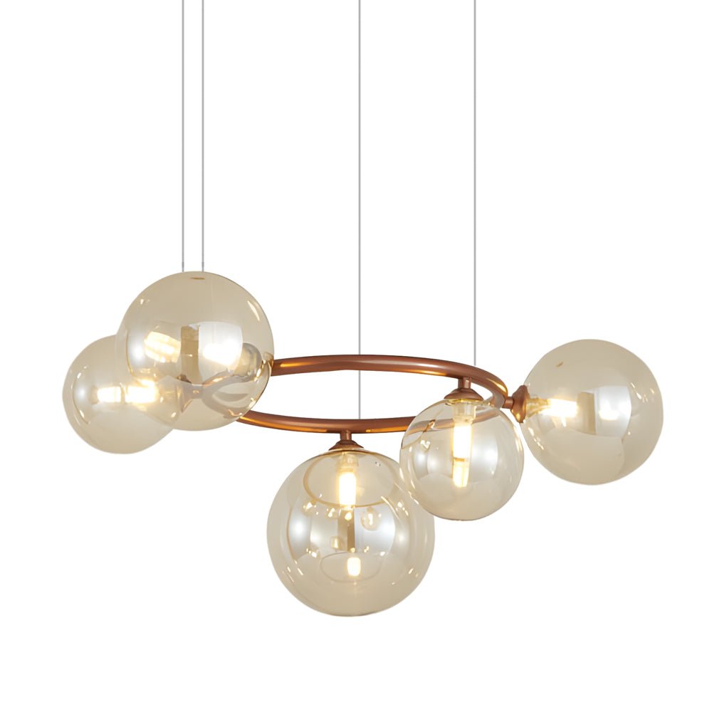5/7/9 - Light Glass Ball Circular Contemporary Chandelier with 3 Step Dimming