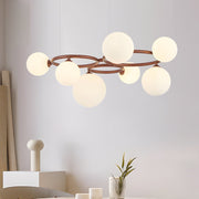 5/7/9 - Light Glass Ball Circular Contemporary Chandelier with 3 Step Dimming