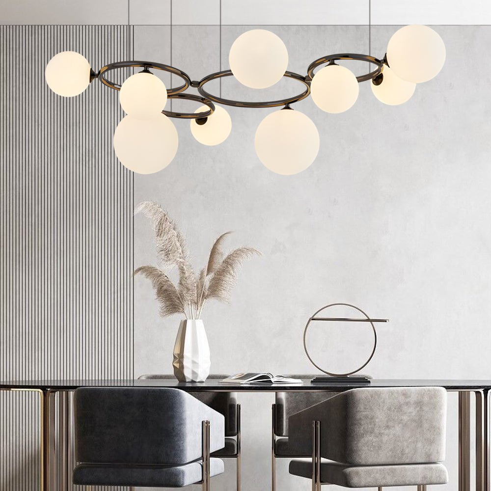 5/7/9 - Light Glass Ball Circular Contemporary Chandelier with 3 Step Dimming