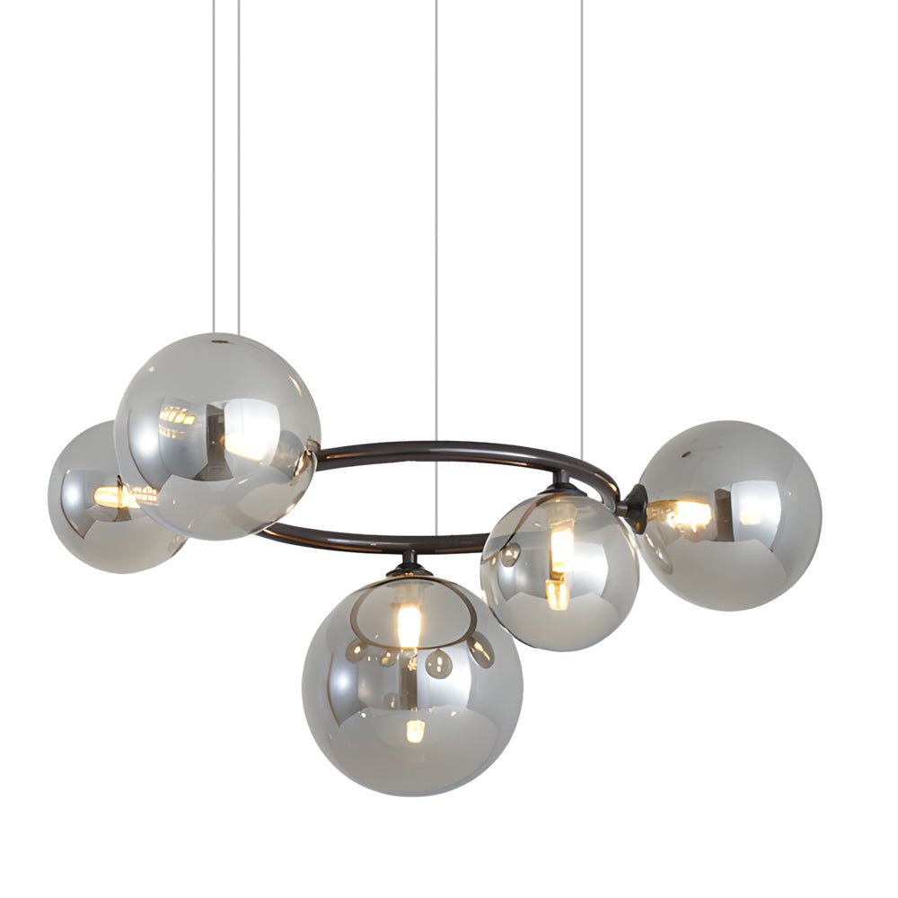 5/7/9 - Light Glass Ball Circular Contemporary Chandelier with 3 Step Dimming