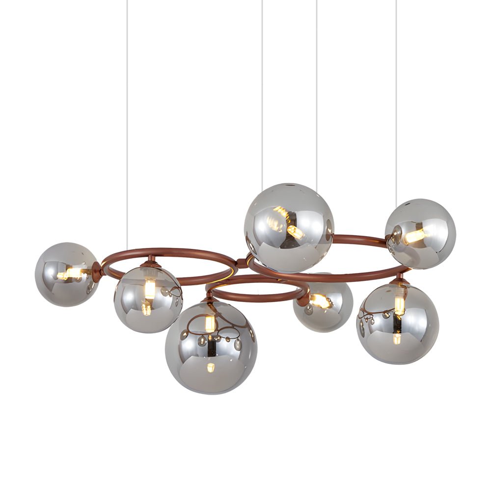 5/7/9 - Light Glass Ball Circular Contemporary Chandelier with 3 Step Dimming