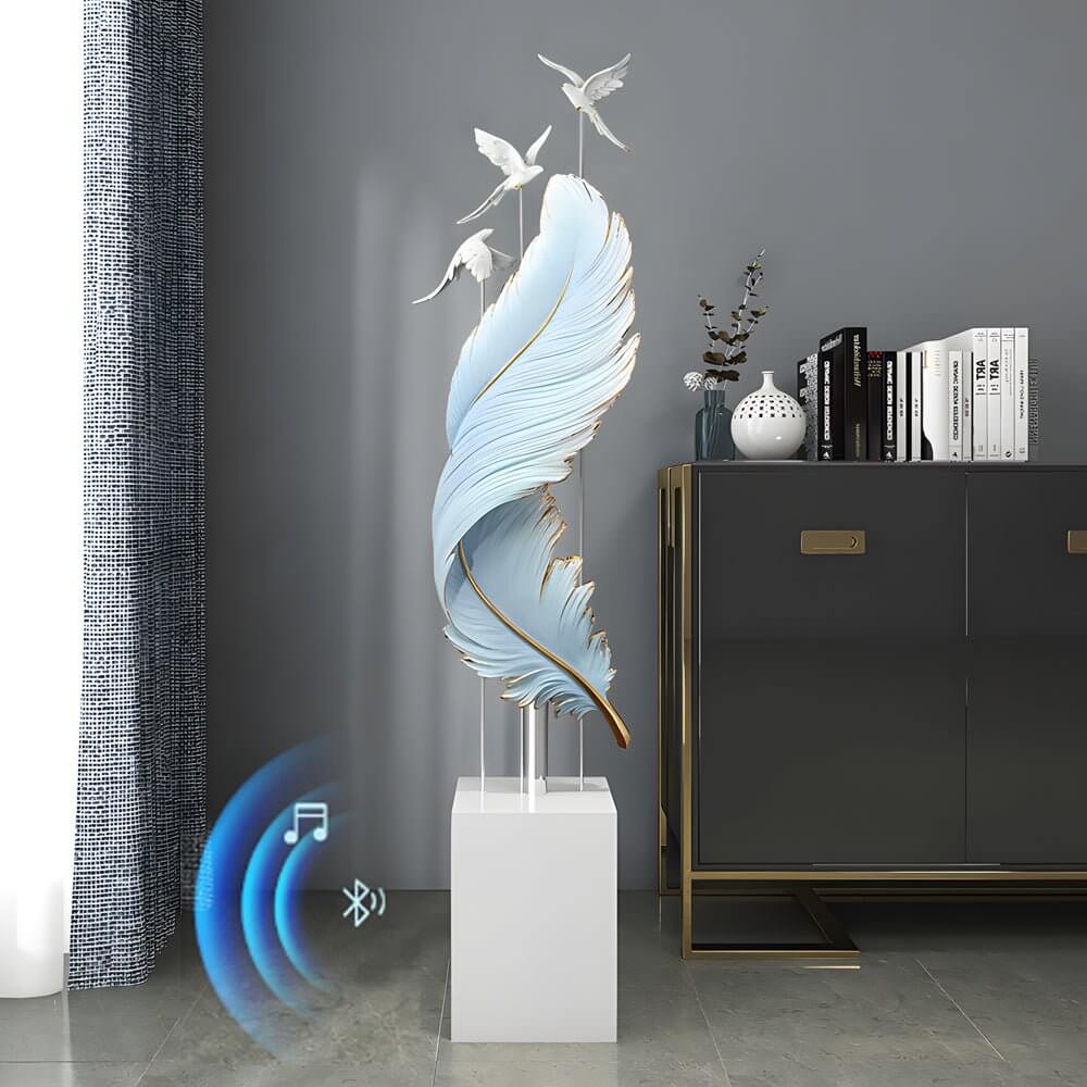 59.1 - Inch Decorative Resin Feather Sculpture Floor Ornaments