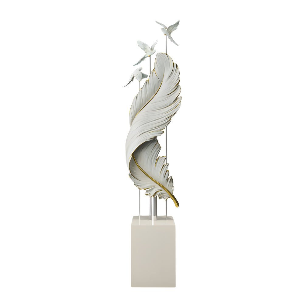 59.1 - Inch Decorative Resin Feather Sculpture Floor Ornaments