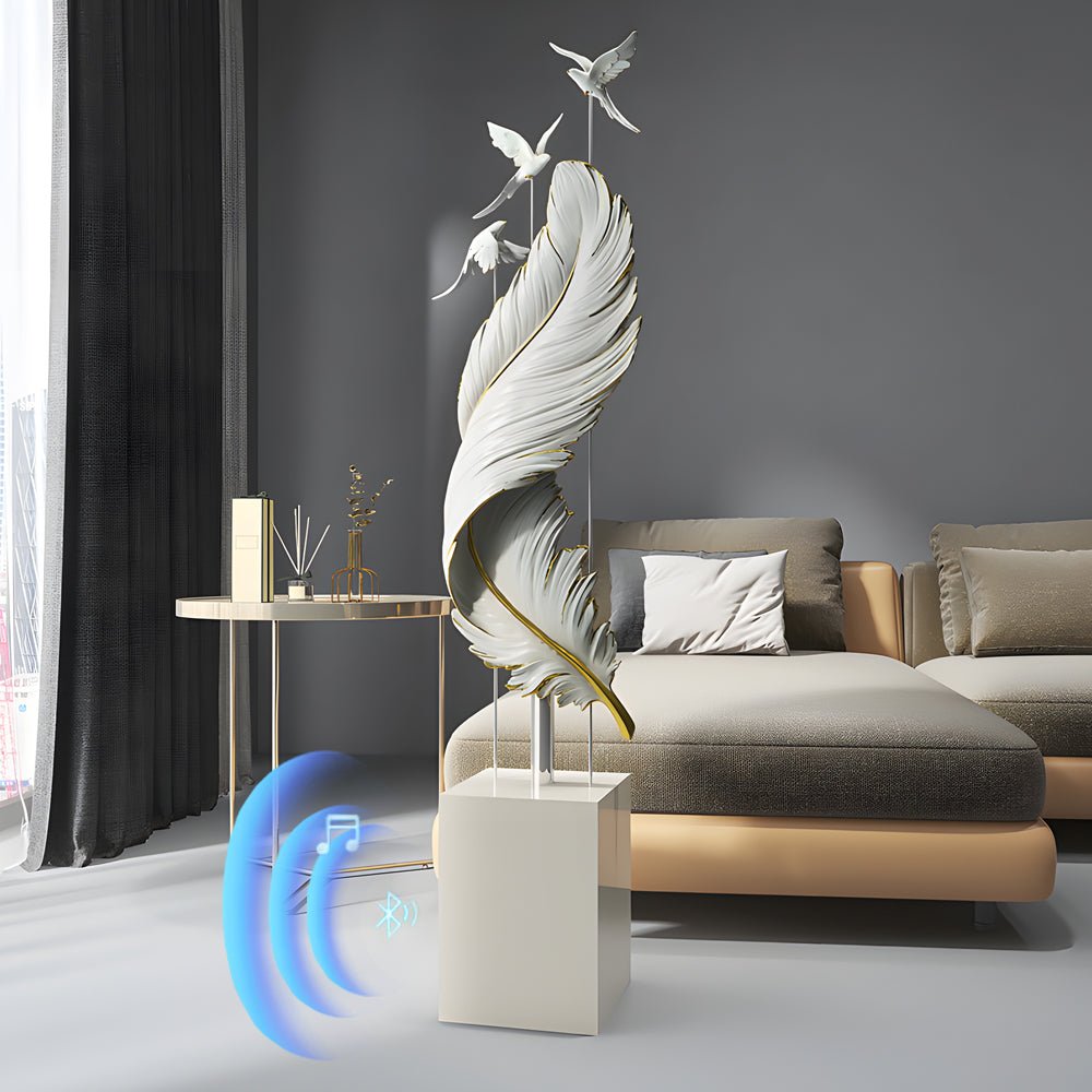 59.1 - Inch Decorative Resin Feather Sculpture Floor Ornaments