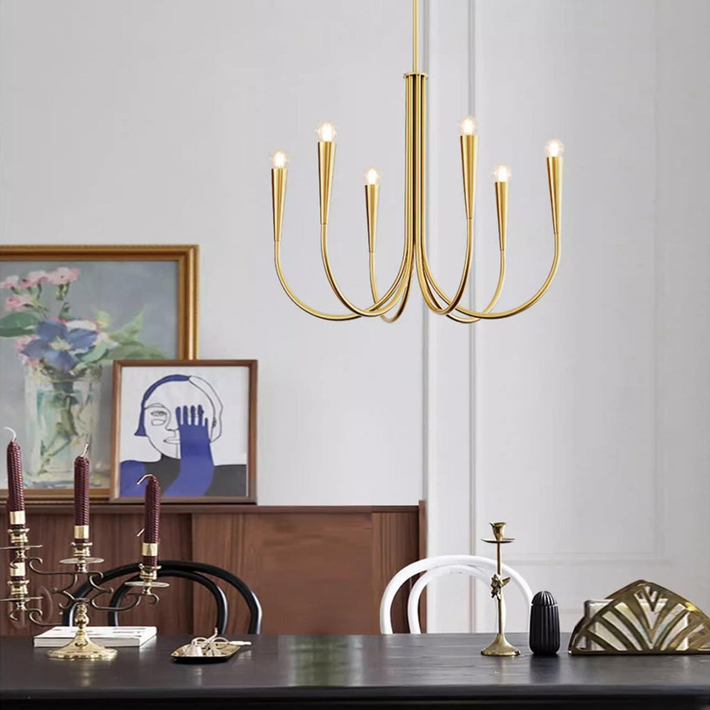 6/9-Light Retro Candlelight 3 Step Dimming LED French Style Chandelier - Dazuma