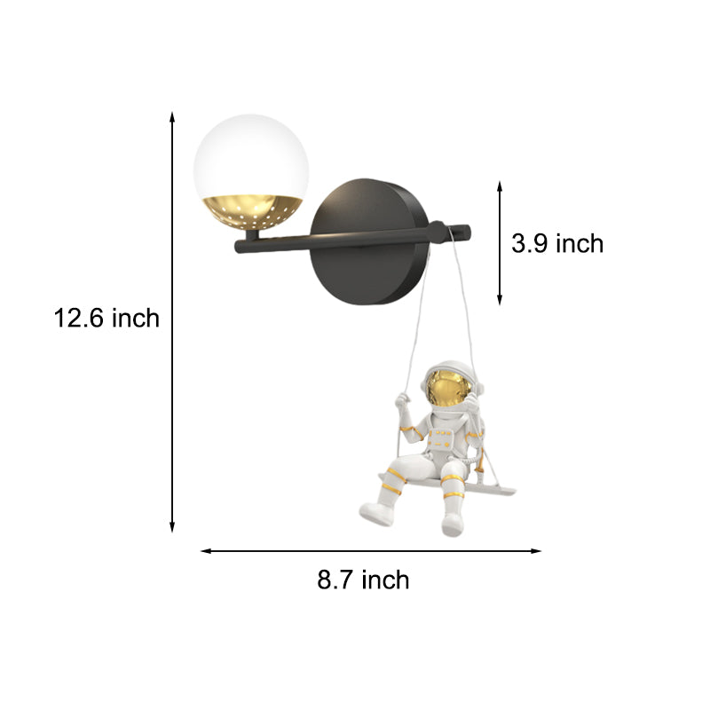 Acrylic Ball Resin Astronaut Decor Swing 3 Step Dimming Modern Wall Lights