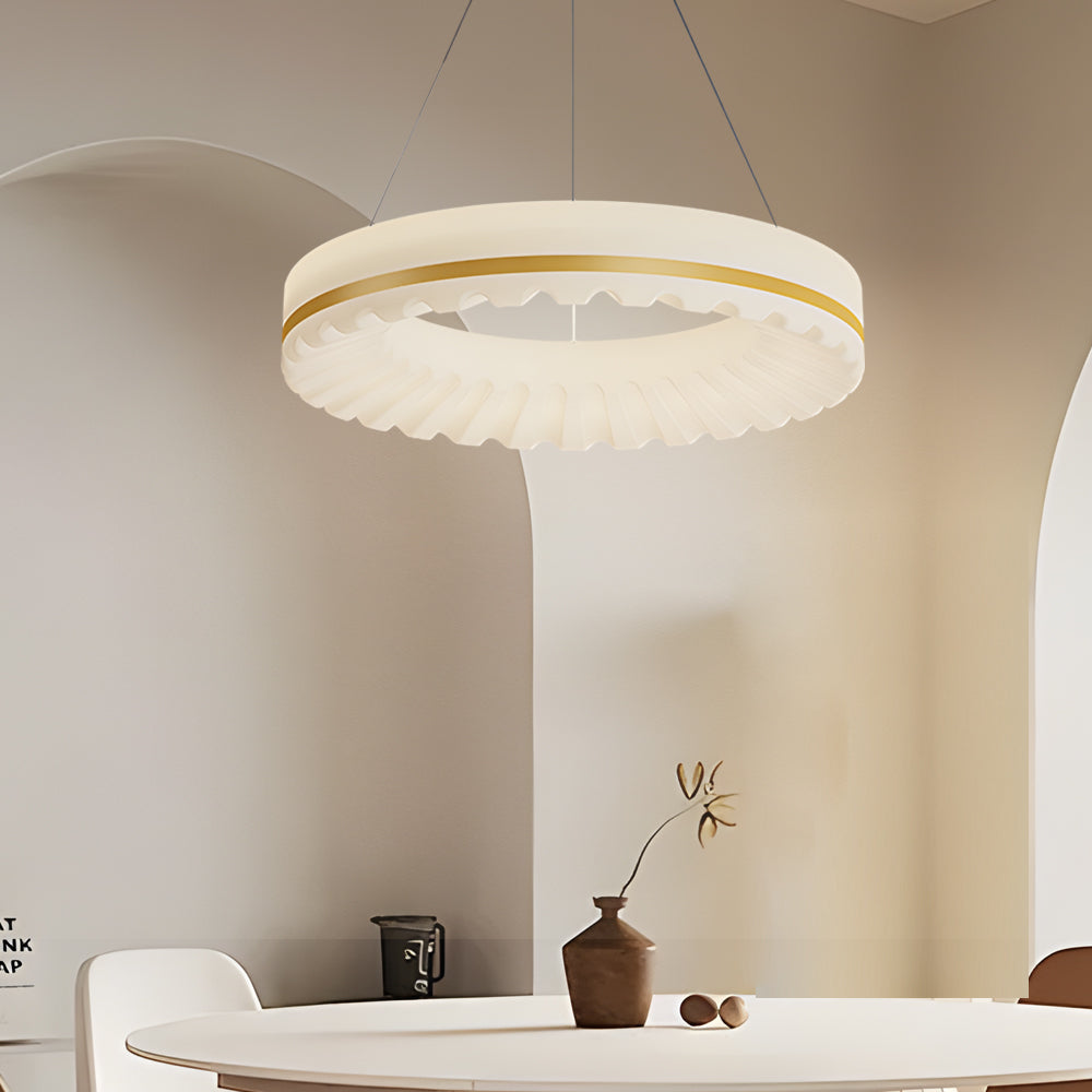 Simple Circle Clouds Ring Three Step Dimming LED Modern Chandelier