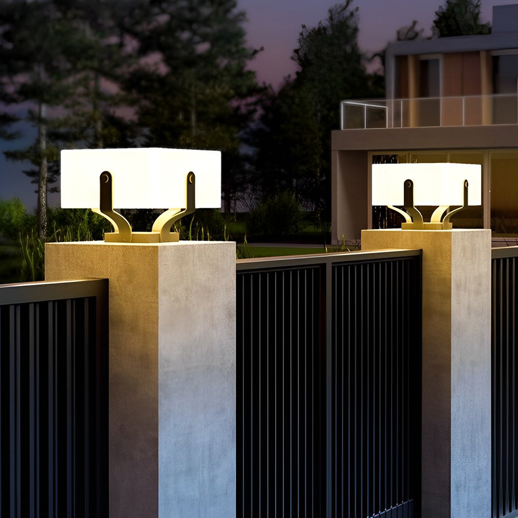 Square IP65 Waterproof LED Creative Modern Solar Fence Post Lights