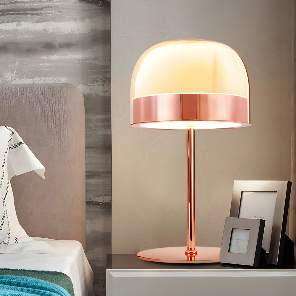 Mushroom Glass Shade Creative Button Switch LED Modern Table Lamp US Plug - Dazuma