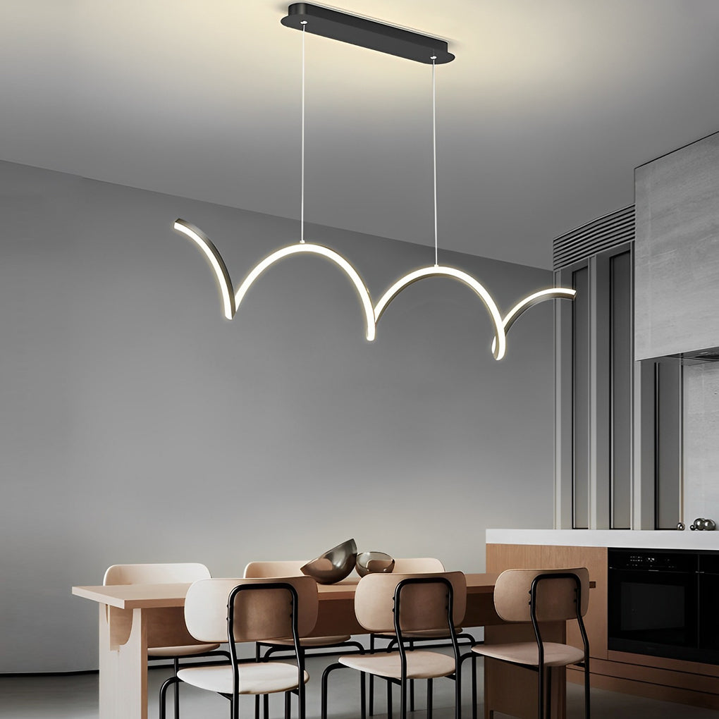 Wave Minimalist Three Step Dimming LED Stepless Dimming Modern Chandelier