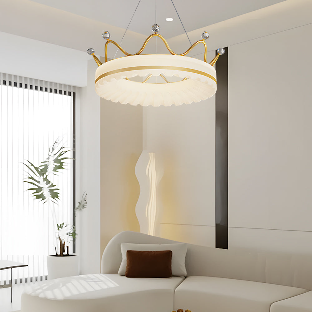Romantic Crowns Luxury Three Step Dimming Modern Hanging Ceiling Lights