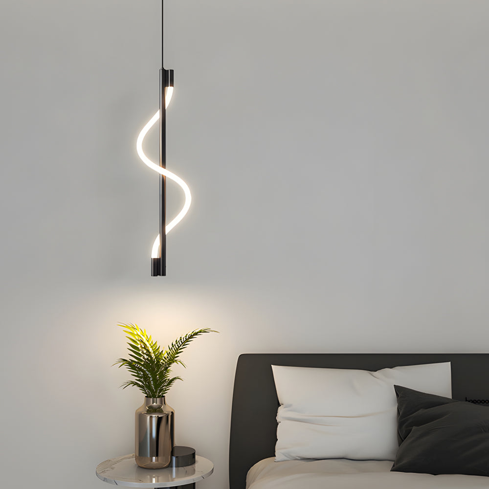 Modern Vertical Spiral Rope LED Pendant Light with Dimmable Feature