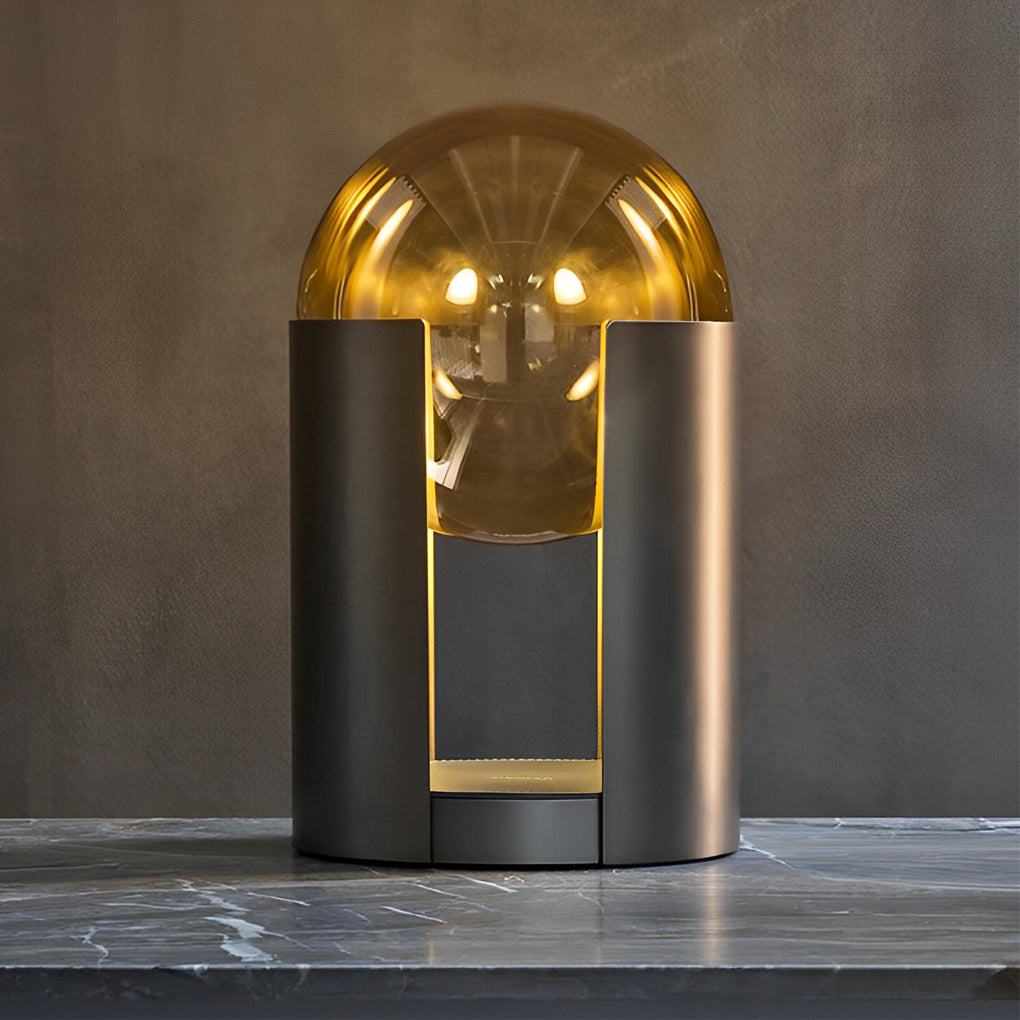 Cylindrical Glass Electroplated Metal LED Black Post-Modern Floor Lamp - Dazuma