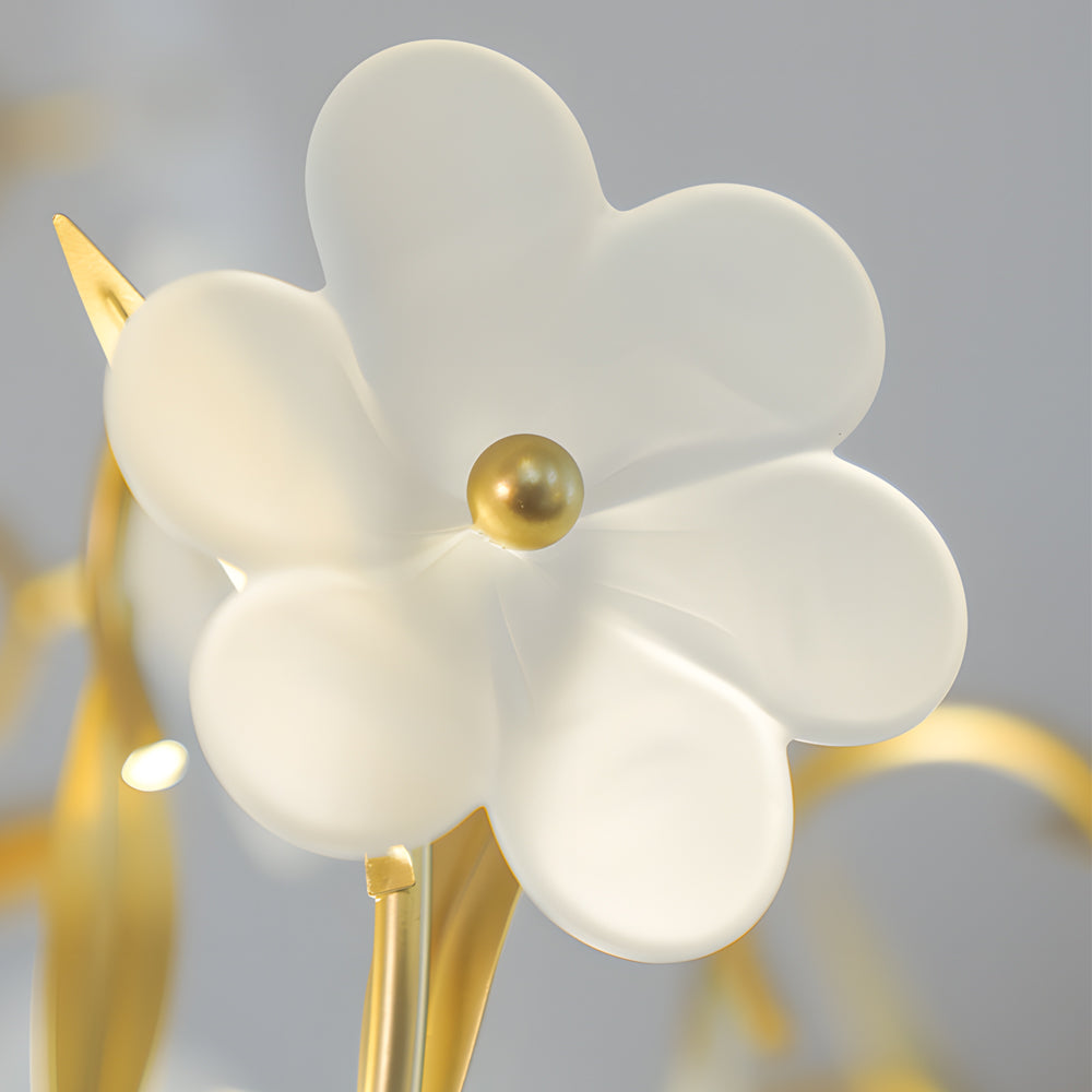 Dia 20'' 4-Light Handmade Mini Glass Flowers French Chandelier
