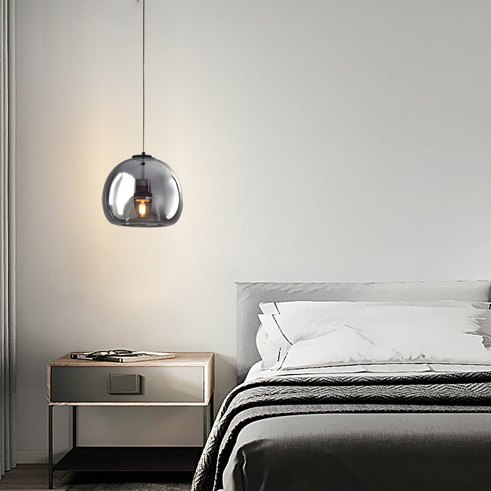 Creative Light Luxury Glass Cognac Smoke Gray Nordic Hanging Lights Fixture