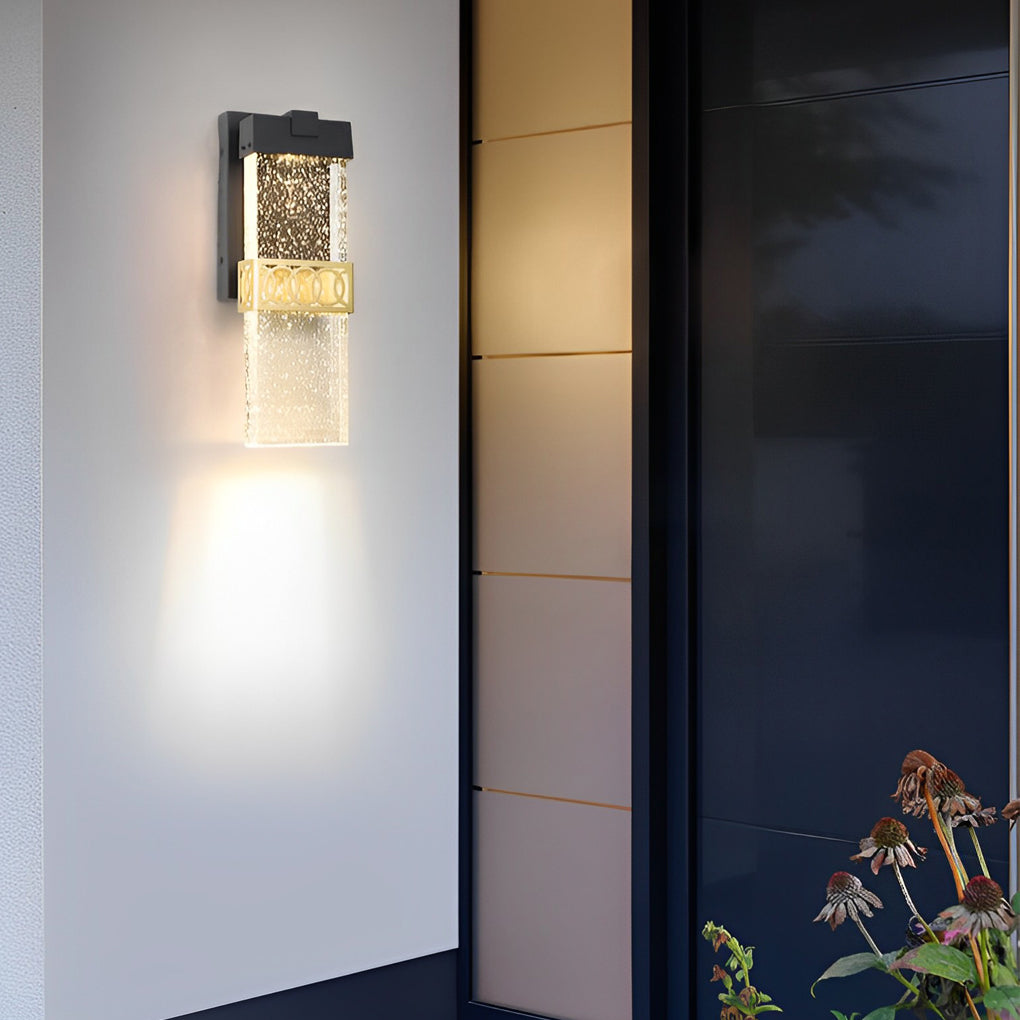 Bubbles Crystal LED Waterproof Black Simple Modern Outdoor Wall Lights