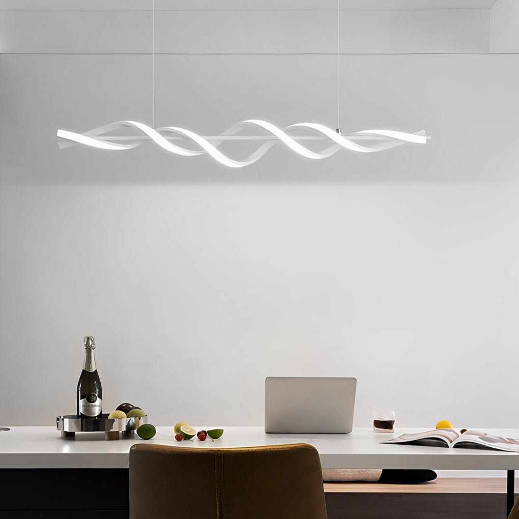 Modern Spiral-shaped White Dimmable LED Chandeliers