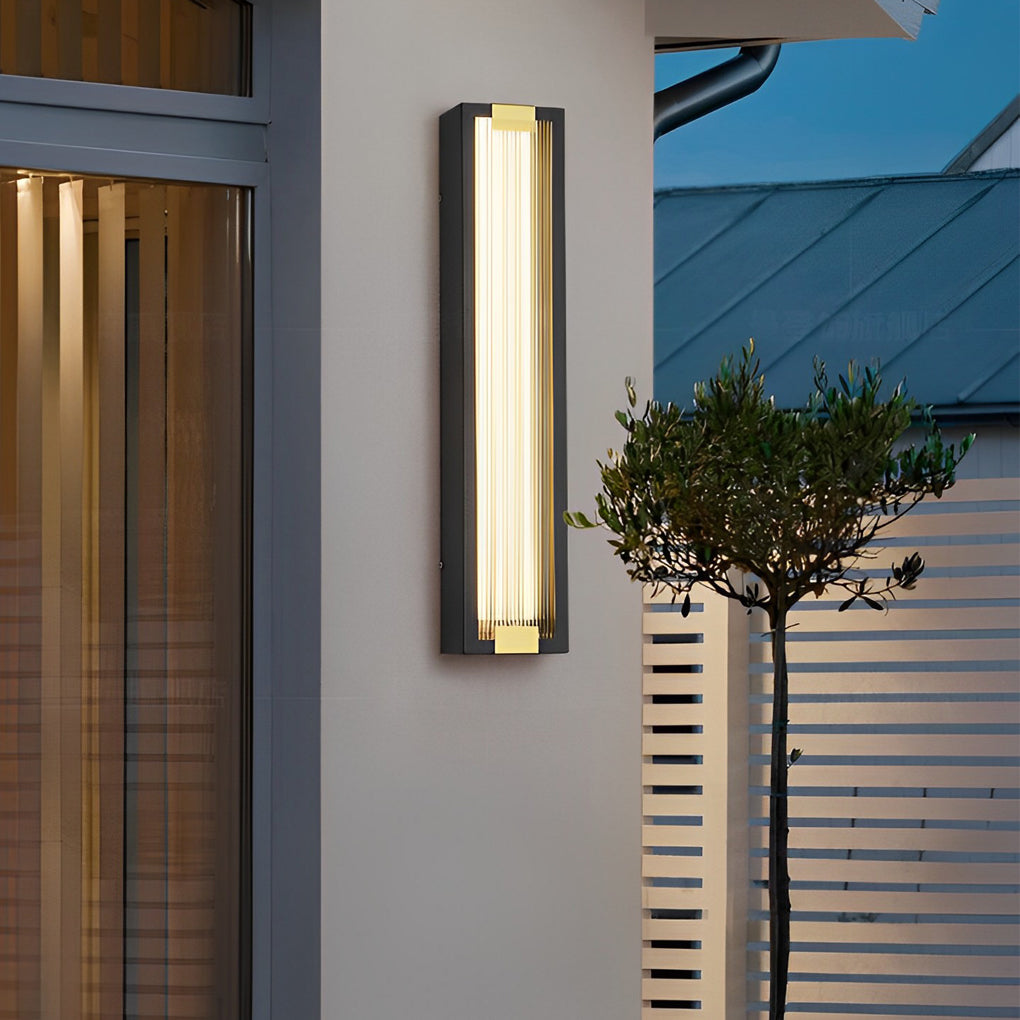 Rectangular Waterproof LED Black Modern Porch Lights Wall Sconces - Dazuma