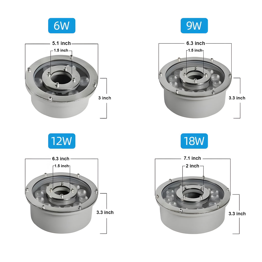 Vibrant LED Ring Pool Lights Waterproof and Colorful Fountain Illumination
