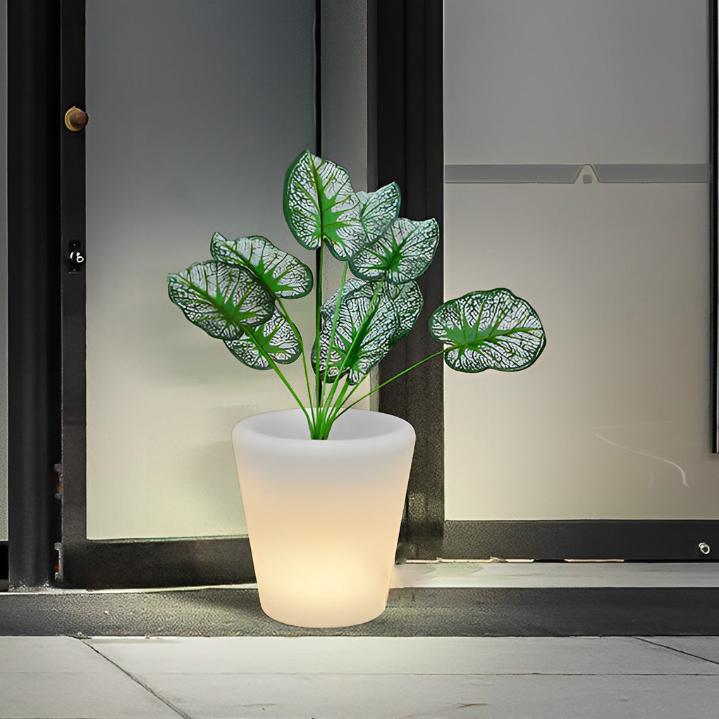 Luminous Flowerpot Colorful Light Rechargeable Solar Outdoor Lights with Remote - Dazuma