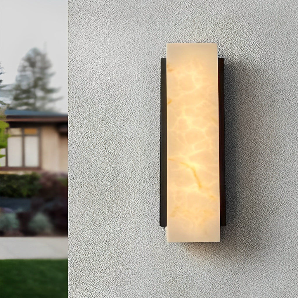 Rectangular Metal LED Waterproof Black Modern Outdoor Wall Lights