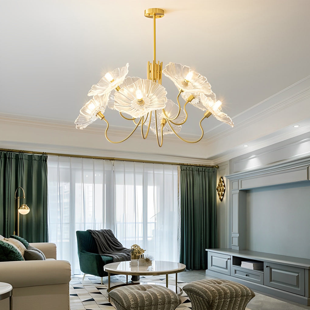 Personalized Flowers Glass Shades Copper Modern Minimalist Chandeliers - Dazuma