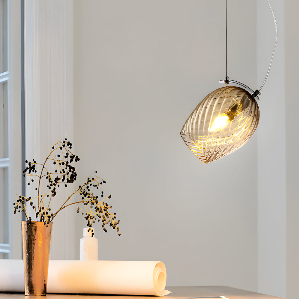 Glass Cup Flower Bud Minimalist Height Adjustable Nordic Pendant Lights