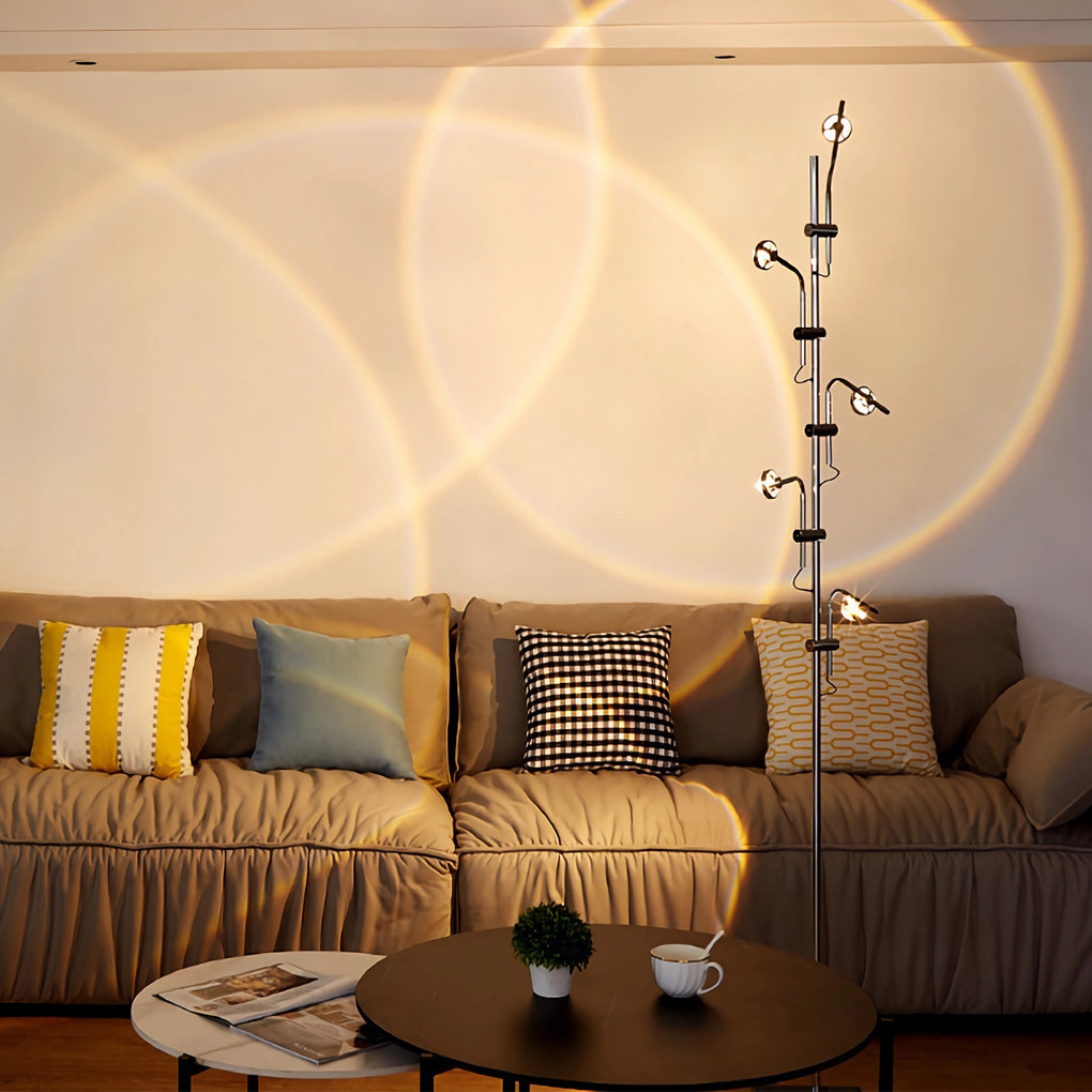 Ins Art Projection Light LED Chrome Color Industrial Style Floor Lamp - Dazuma