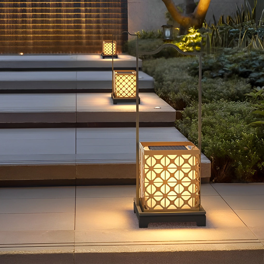 Retro Portable Waterproof LED Black Modern Lawn Lamp Solar Outdoor Lights - Dazuma
