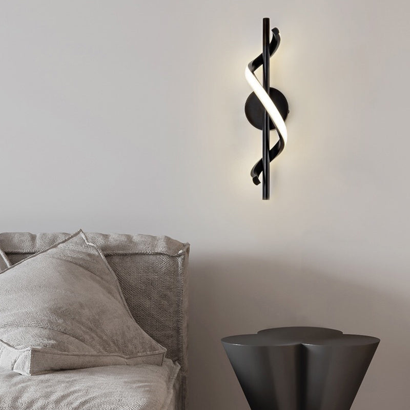 Spiral Strips Three Step Dimming LED Black Modern Wall Lamp Pendant Lights