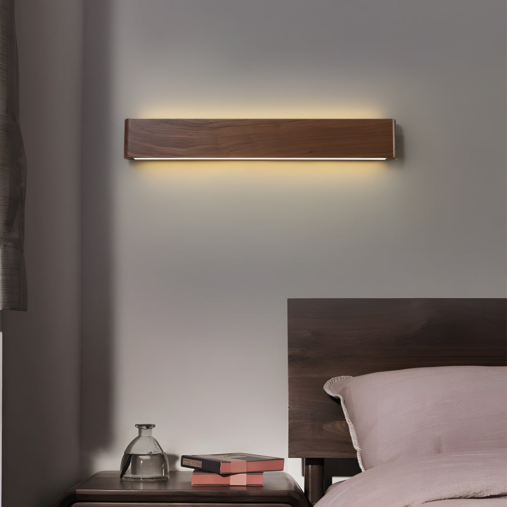 Linear Walnut Wood LED Wall Sconce