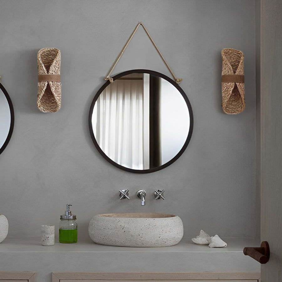 Creative Rattan Wood LED up and down Lighting Japanese-Style Wall Lamp