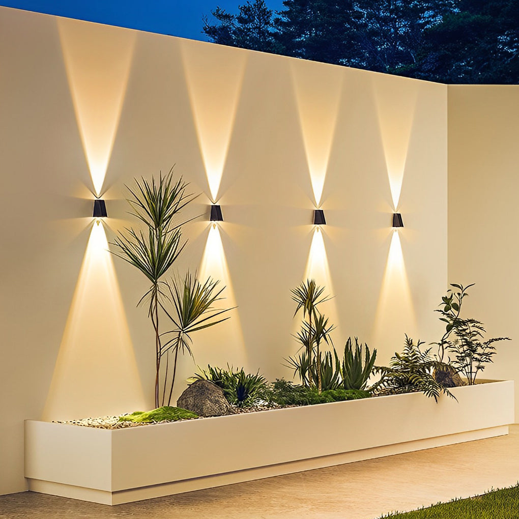 Up and Down Lighting LED Waterproof Black Modern Solar Wall Lights - Dazuma