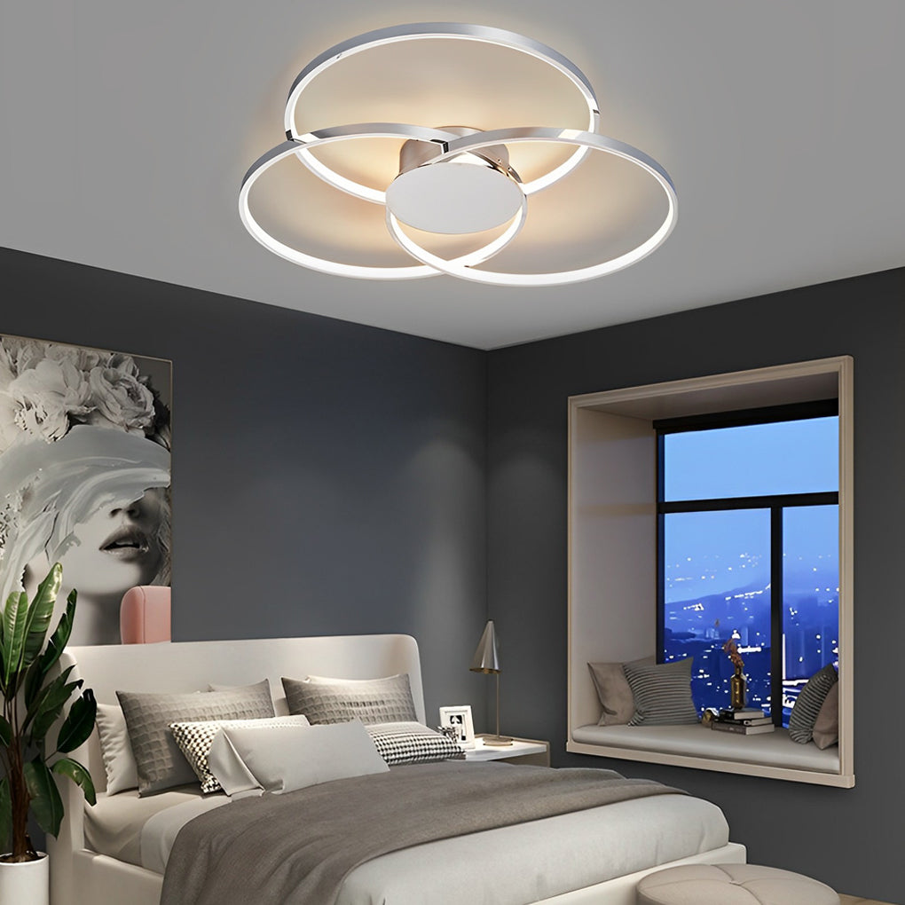 Three Rings Stepless Dimming Electroplated Metal Nordic Ceiling Lights - Dazuma