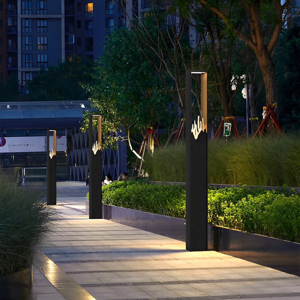 Modern Rectangular Artistic Glass LED Pathway Lights