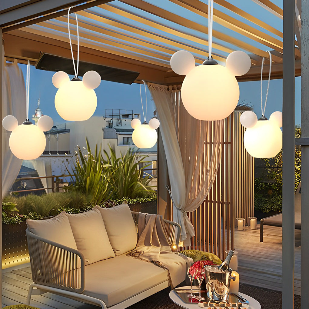 Cartoon 3D Animal Waterproof USB Rechargeable Outdoor Hanging Lights - Dazuma