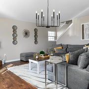 8 Lights Candlelight LED Three Step Dimming Industrial Style Chandelier - Dazuma