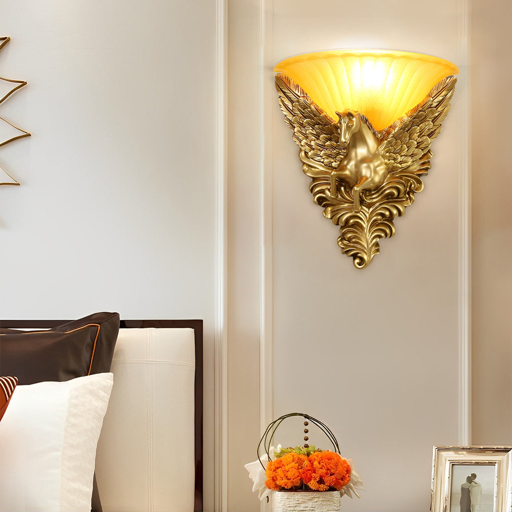 Creative Resin Horse Head Luxury European-Style Decorative Sconces Lighting - Dazuma