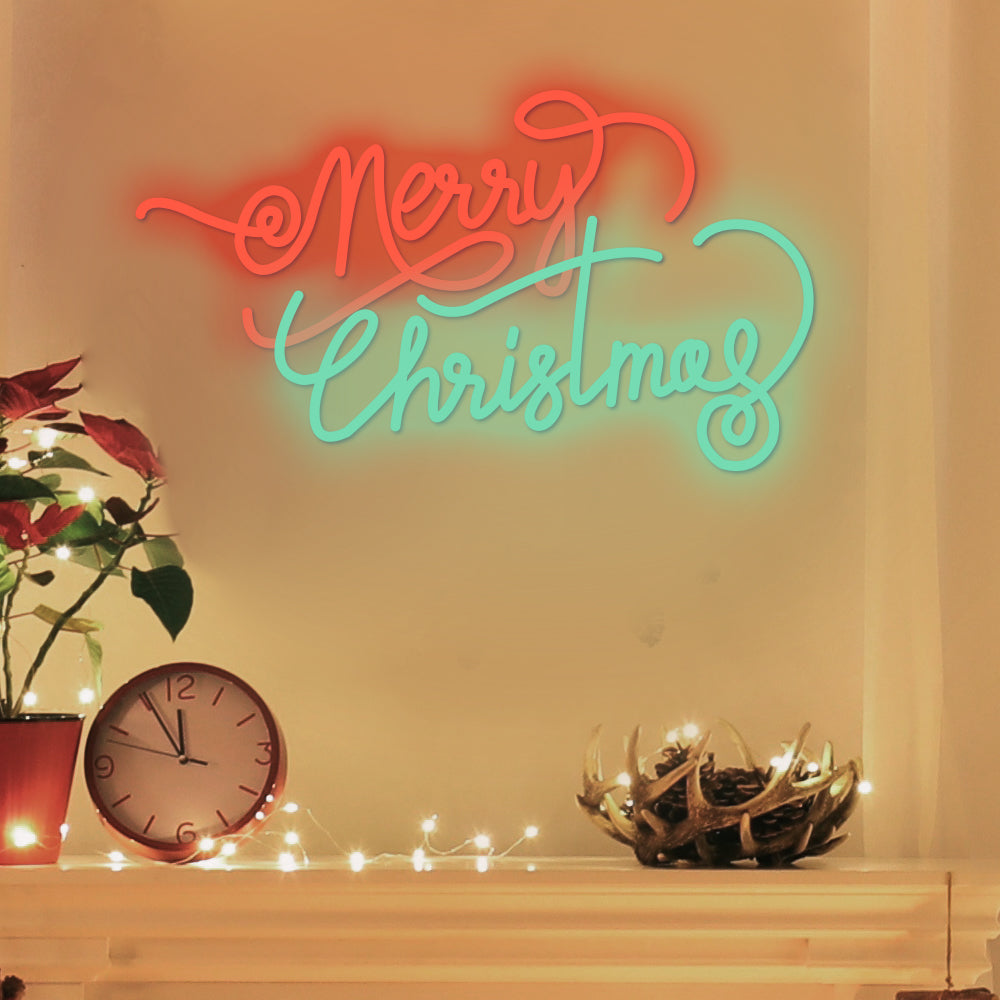Merry Christmas Luminous Letter Ins Party Decor LED Neon Signs Lights - Dazuma