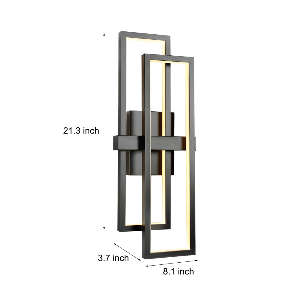 Square Frames Minimalist LED Stepless Dimming Modern Wall Light Fixture
