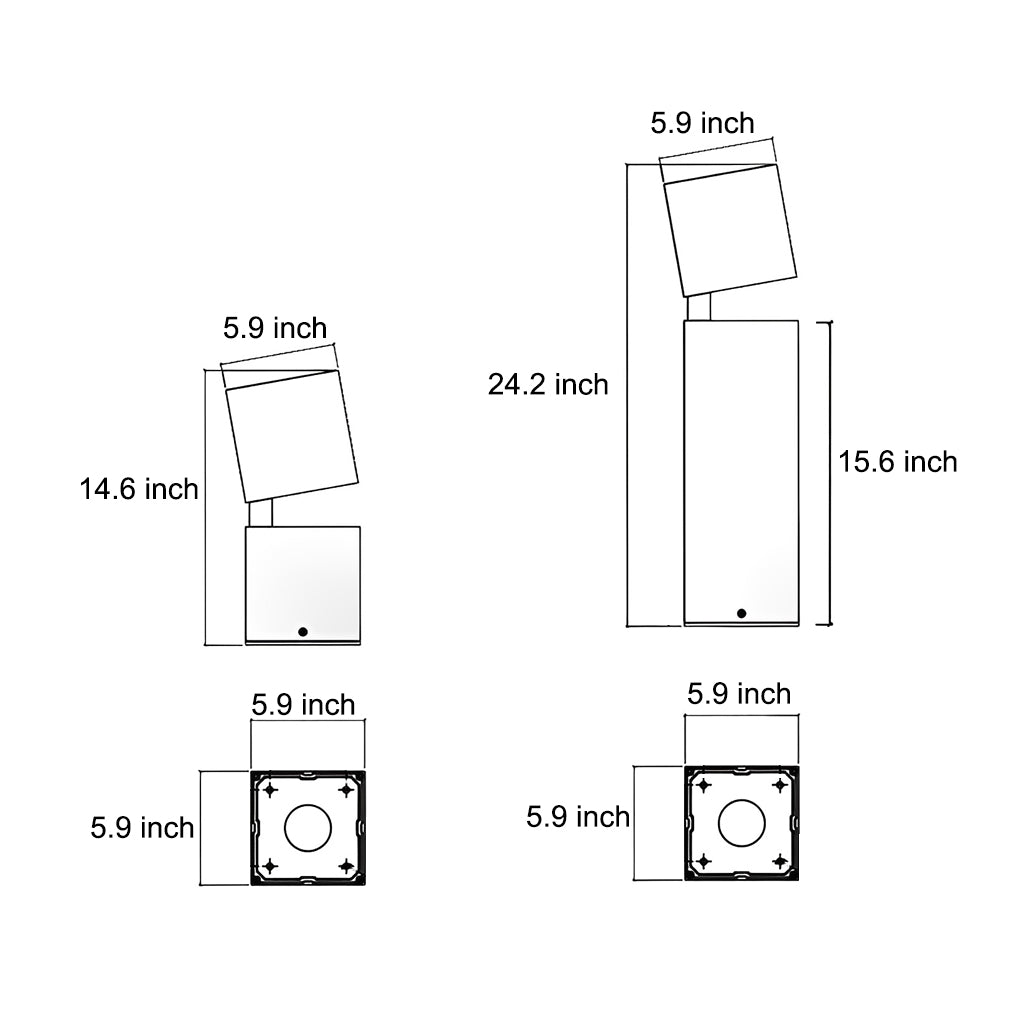 Modern Black Geometric Solar Lawn Light Waterproof & LED Illumination