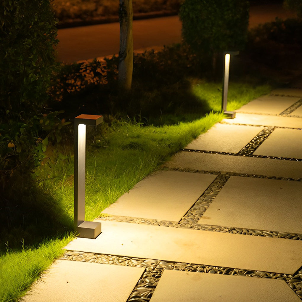 Aluminum LED I-Shaped Pathway Lights - Modern, Waterproof Black Finish