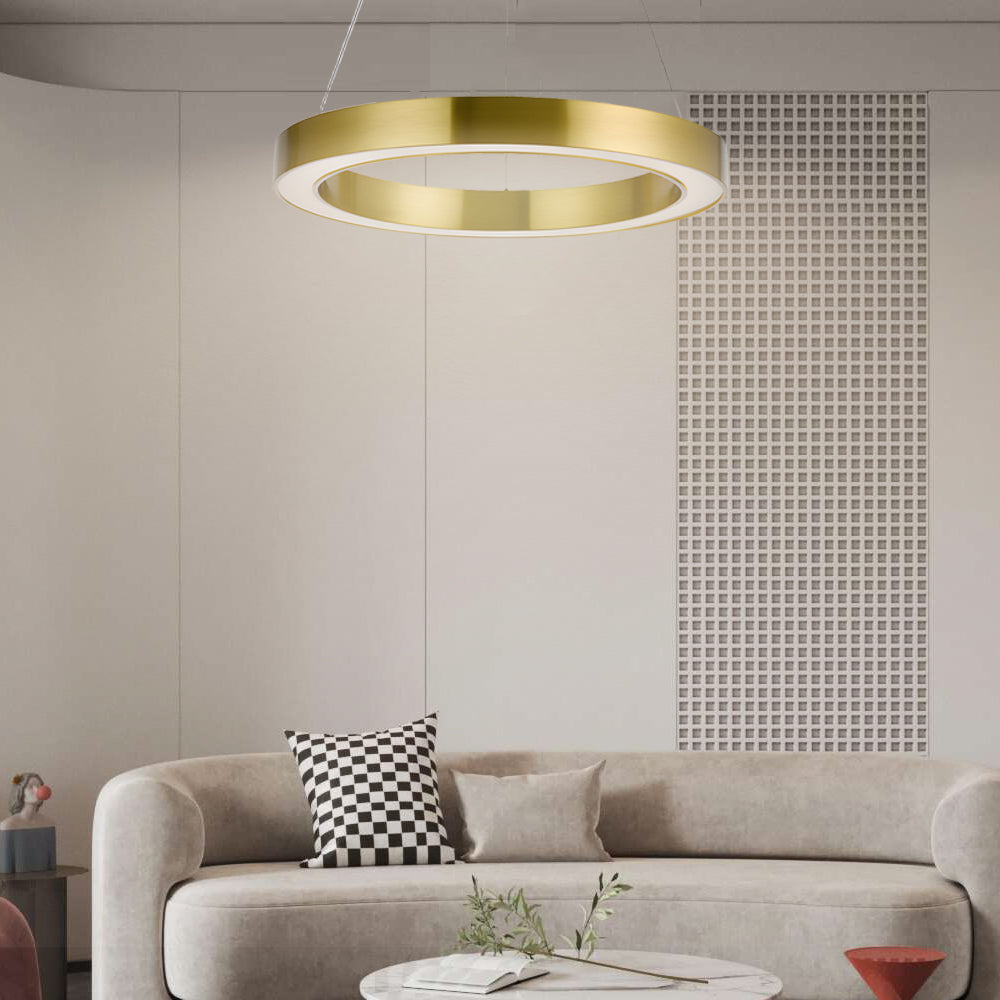 Gold Ring Pendant Light - Modern Luxury LED Suspension - Dazuma