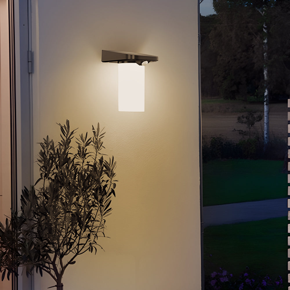 Modern LED Black Outdoor Solar Wall Lights with Motion Sensor