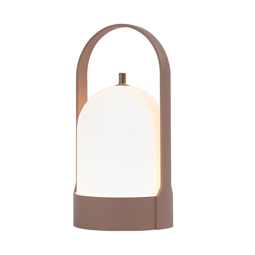 Electroplating Metal Portable Table Lamp With Arched Handle LED Touch Dimming Bedside Light